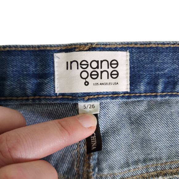 Insane Gene Womens Split Ankle Jeans Size 5 / 26 High Rise Medium Wash Denim - Picture 10 of 15